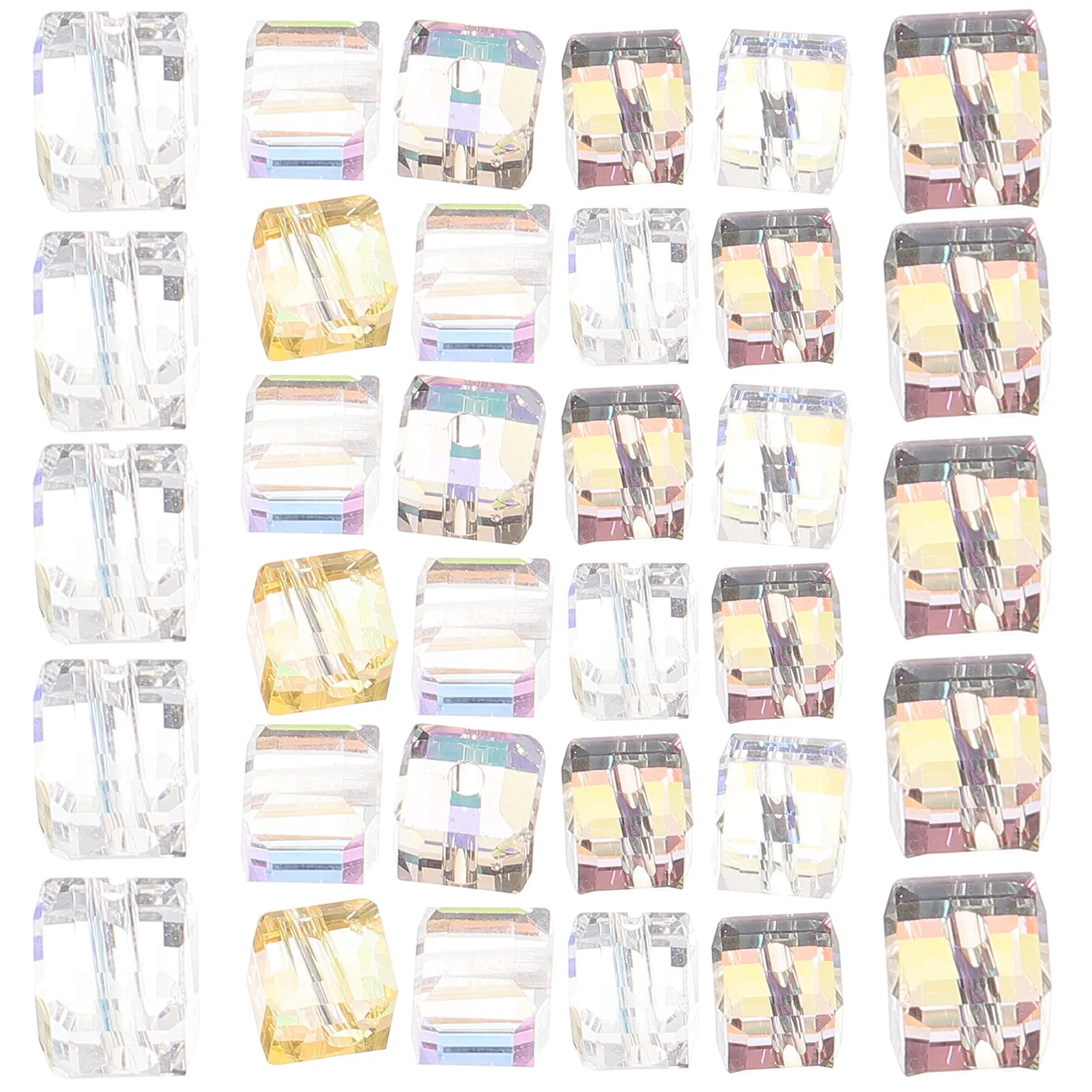 

100Pcs Crystal Glass Beads Cube Square Clear Beads DIY Jewelry Making Necklace Bracelet Craft Accessories Bracelet DIY Charms