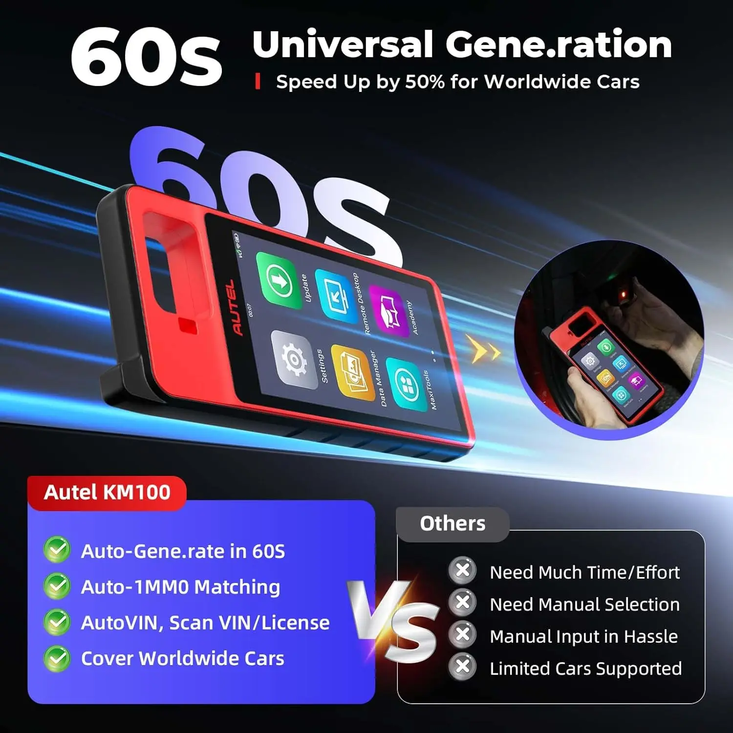 Autel KM100 KM100X KM100E Key Programmer V200 Universal Key Generator Free Update Lifetime Universal Smart Fob Programmer