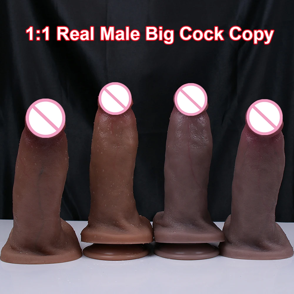 Black Skin Realistic Dildo Soft Material Huge Big Penis Strong Suction Cup Vagina Sex Toys For Woman Strapon Female Masturbation