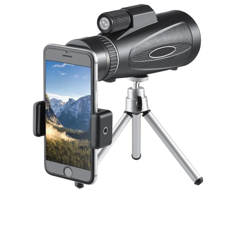 

Монокуляр 12X50 HD BAK4, 1000 м, профессиональный телескоп с штативом и креплением для телефона для кемпинга и охоты