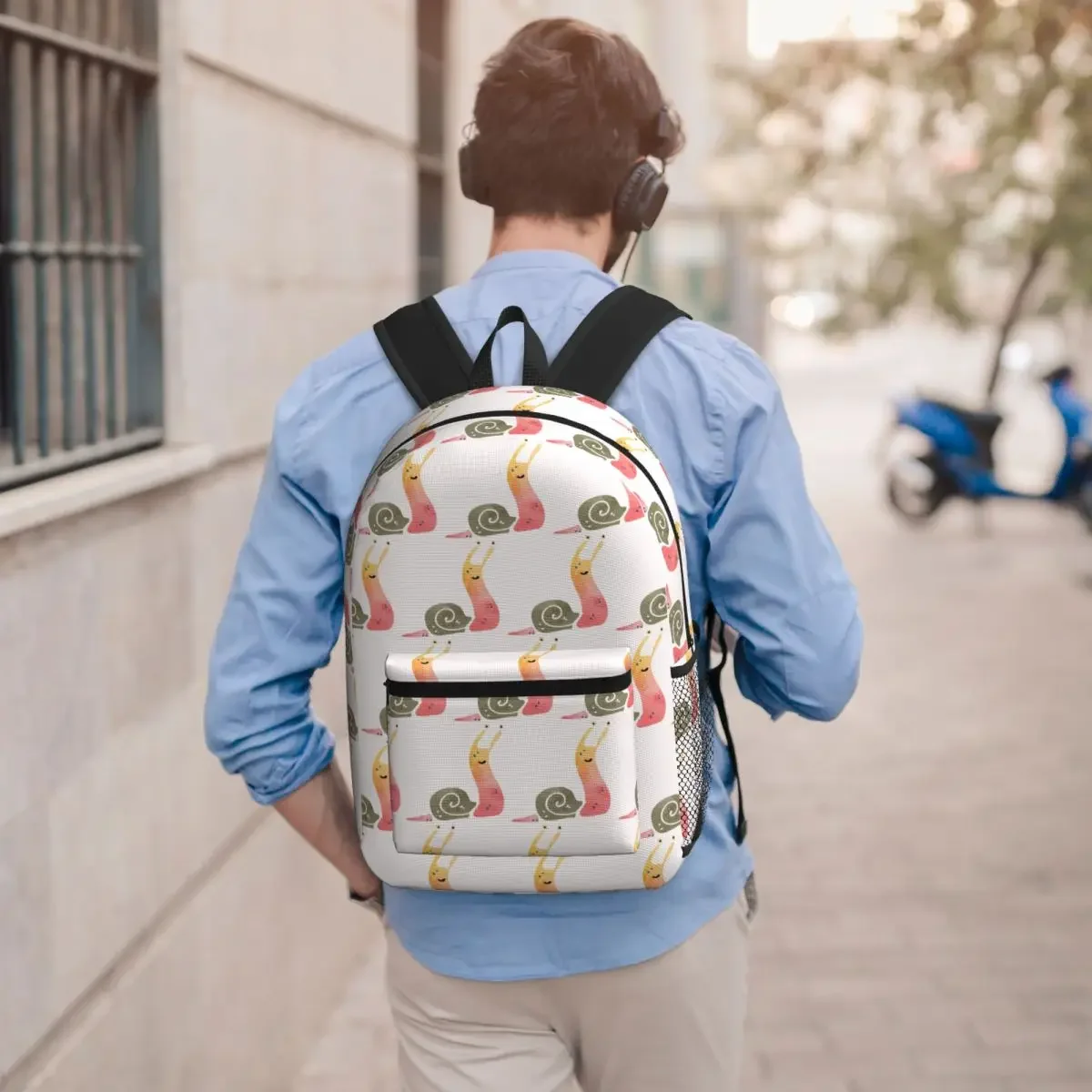 Smiling Cute Snail Backpack Student BookBag Children School Bag Laptop Shoulder Bags for Men Women