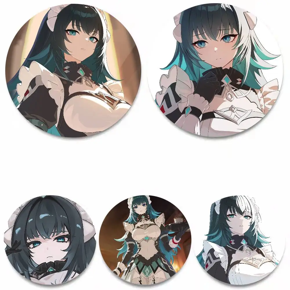 Anime Game Genshin Impact Kawaii Danica Badges Round Badge Tinplate Coin Brooch Clothing Backpack Accessories Lapel Pin