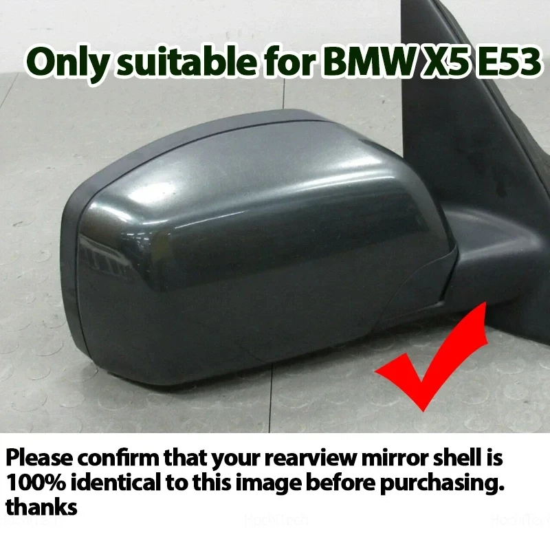 For BMW X5 E53 1999-2006 High Quality Carbon Fiber Glossy Black Replacement Rearview Side Mirror Covers Cap with Tool