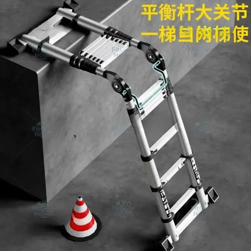 Suitable for  Heavy Duty Aluminum Telescoping Ladder 4m A-Frame Multi-Position Folding Ladder