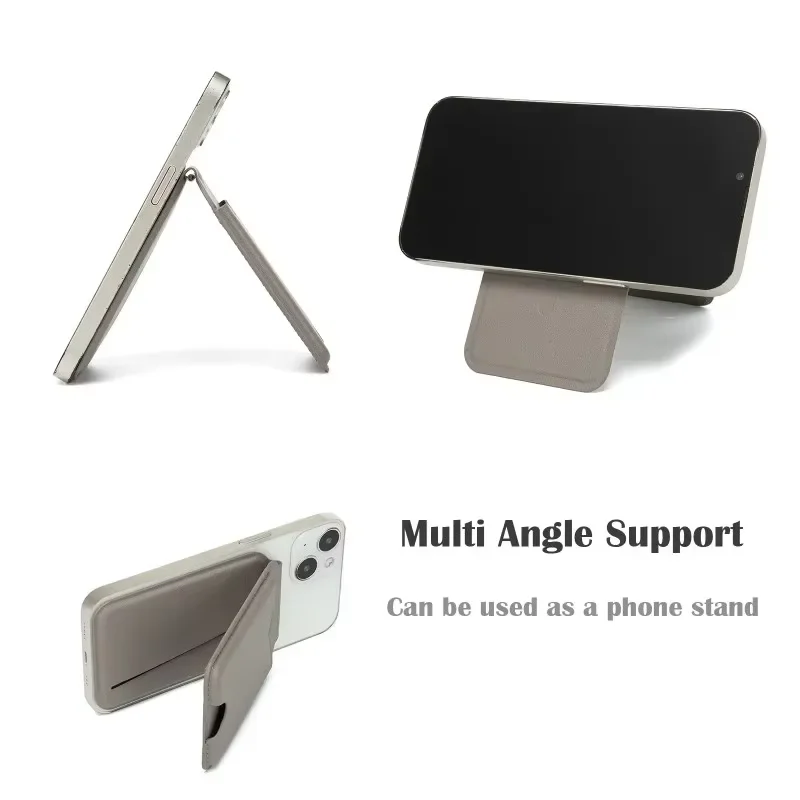 Magnetic MagSafe Wallet Stand 2in1 PU Leather Card Holder Phone Stand with Mirror Magnetic Wallet Card Case for Women Girls Gift view 5
