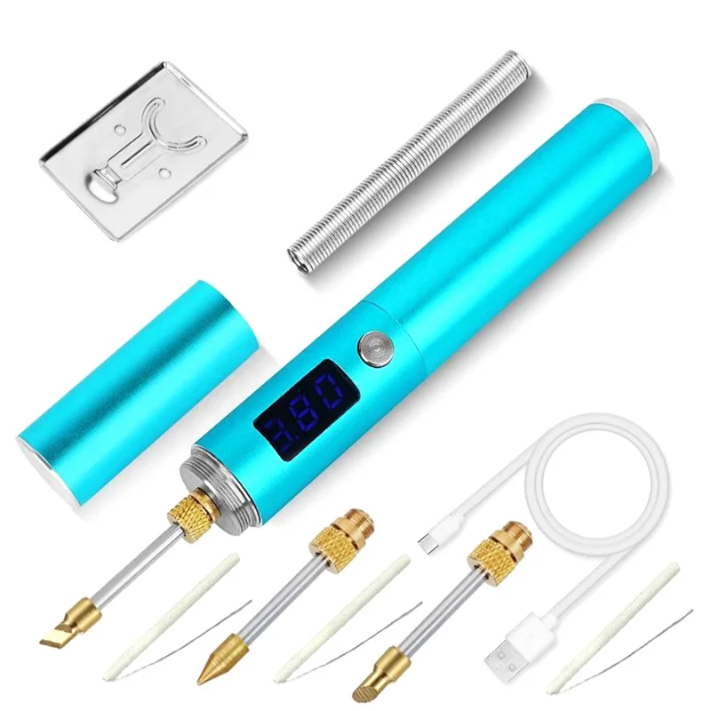 High-Power Cordless Soldering Iron Rechargeable Soldering Iron Portable Removable Battery with LED Display USB Fast Heat