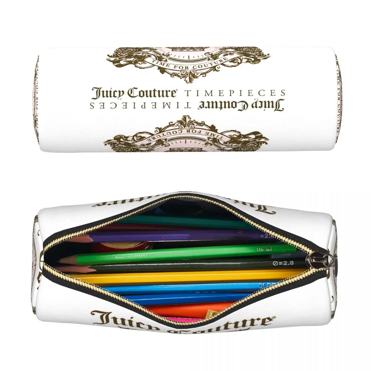 Piórniki Juicy Couture Classic, pojemniki na długopisy, cylindryczne etui na długopisy, torby na ołówki dla chłopców i dziewcząt do szkoły — zdjęcie produktu 3