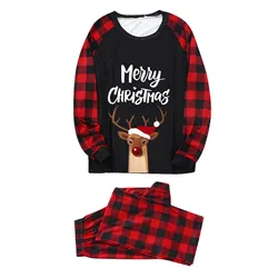 Family Christmas Matching Pajamas Set Mom Father Kids Baby Family Matching Clothes Xmas 2PCS Sets Men Women Size Plus SizeS-4XL