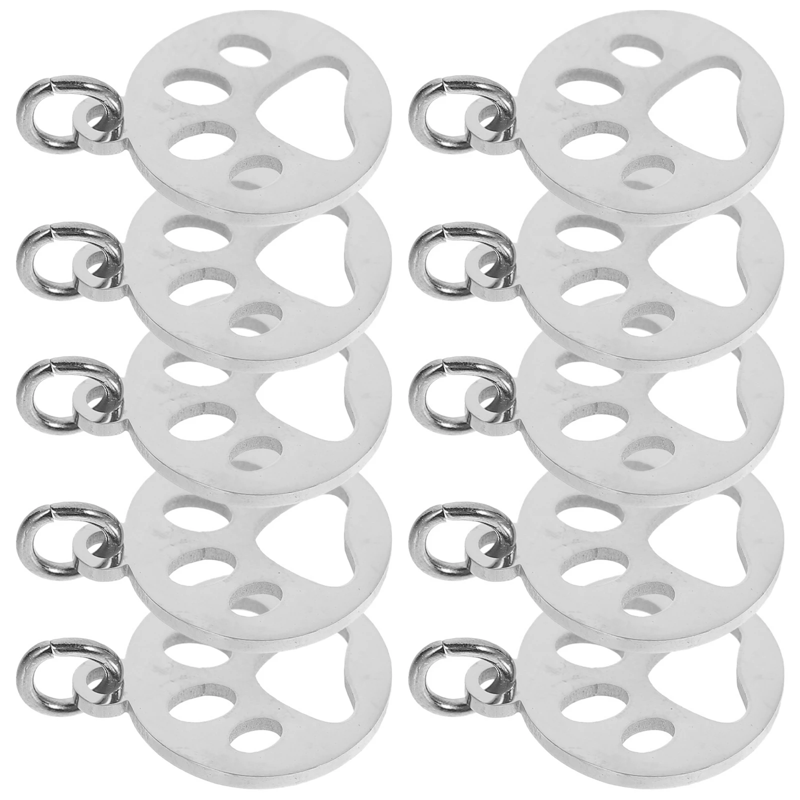 

Stainless Steel Hollow Dog Paw Charms Creative Jewelry Pendants For Keychain Necklace Accessories 10pcs