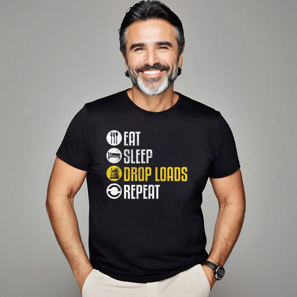 Funny Truck Driver Shirt Joke T-Shirt Short Sleeve Normal Cute Male Christmas Tees Normal T Shirt Round Collar 100% Cotton