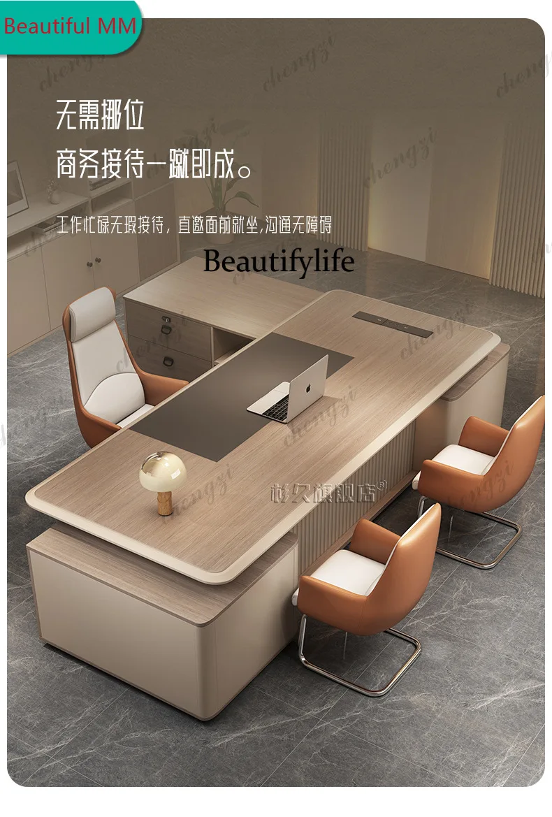 P182 P182 Vintage Design Office Desk Large Double Lager Fashionable Office Desk Exquisite Artistic Office Furniture Skrivbordet