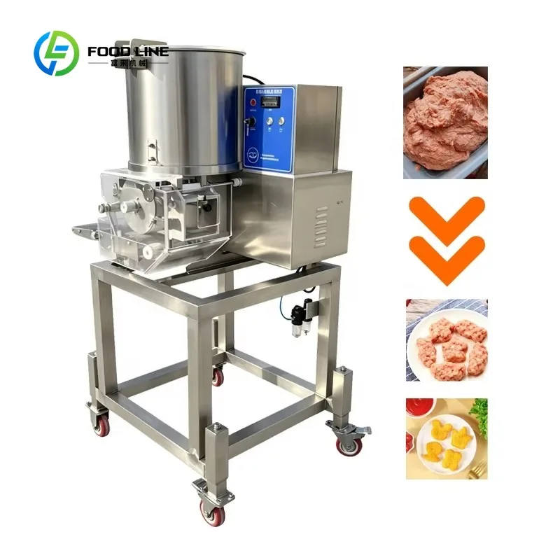 Customized Fast Food Industry Use 35pcs/min Max 100mm Auto Patty Forming Machine Hamburger Meat Pie Forming Machine With Paper