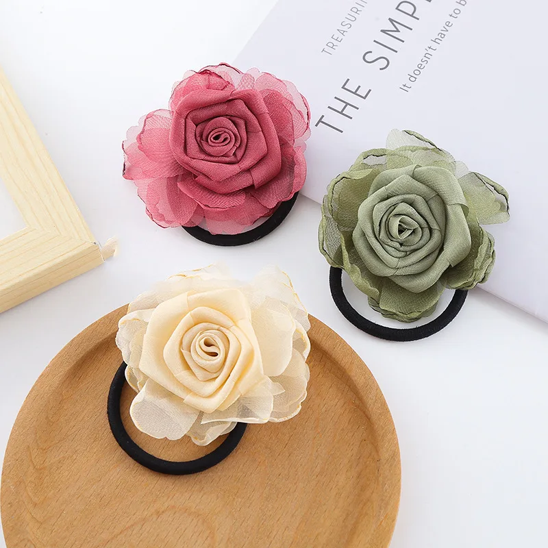 New Mori Sweet Flower Hair Clip Women's Back Of The Head Advanced Shark Clip Elegant Grip Clip Hair Accessories