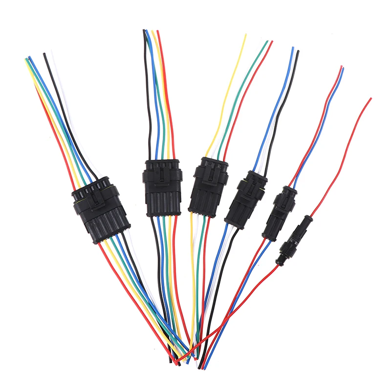 (.) 1/2/3/4/5/6Pin Female Male Waterproof Electrical Cable Auto Connector Car Plug