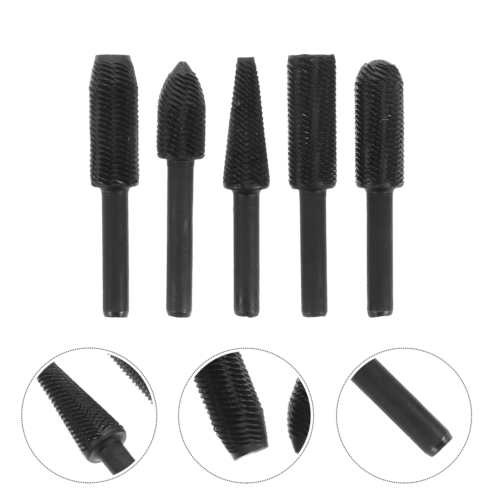 

5Pcs Burr Carving Rotary File Set Precision Grinding Bits for Wood Plastic Metal Engraving Polishing Tool Kit File Tool Kit