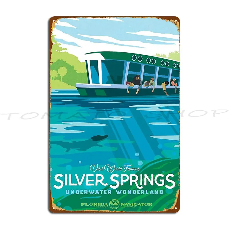 Silver Springs Florida Navigator Series Metal Plaque Poster Wall Mural Pub Garage Print Tin Sign Poster