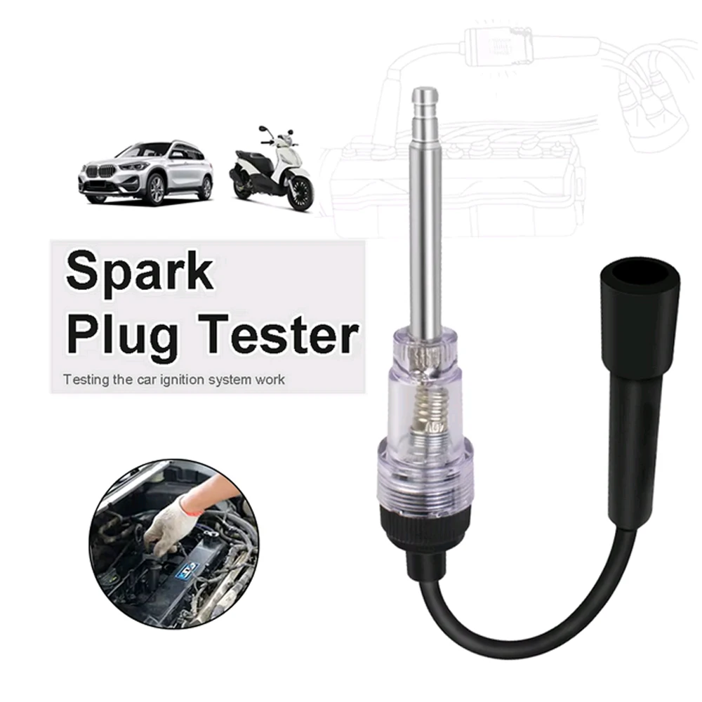 Auto Car Spark Plug Tester Diagnostic Tools Engine Start Test In-Line Igniton Troubleshooting Kit Truck Trailer Auto Accessories