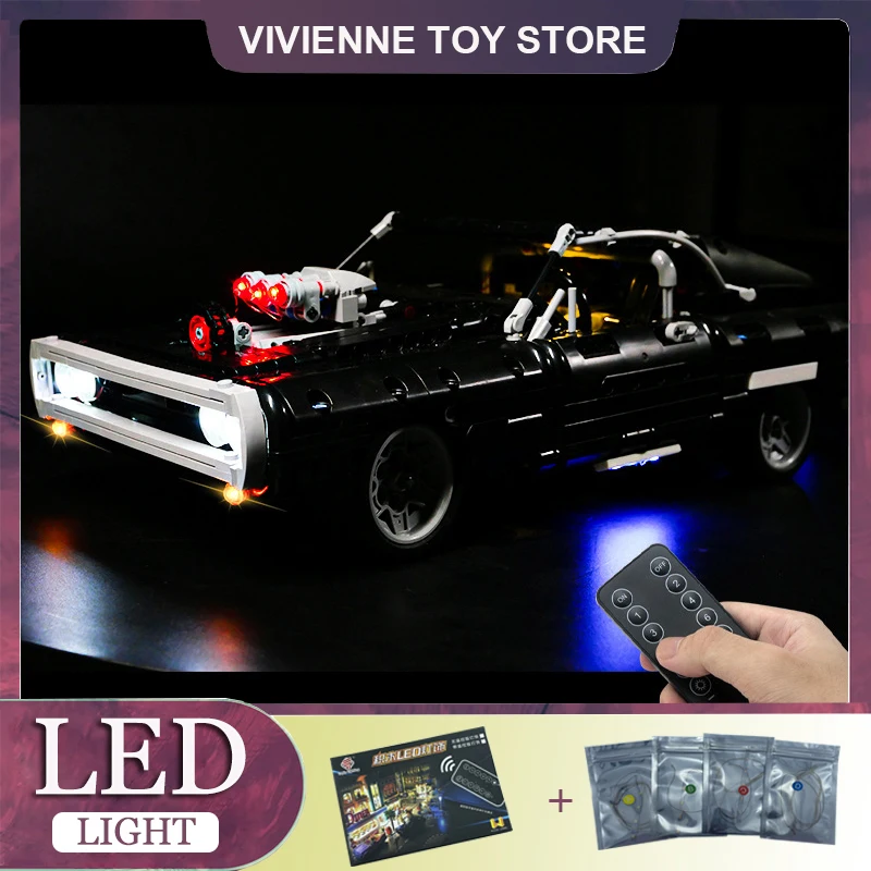 RC DIY LED Light Kit For LEGO 42111 Technic Dom's Dodge Charger Building Block Set（Only LED Light,Without Blocks Model）