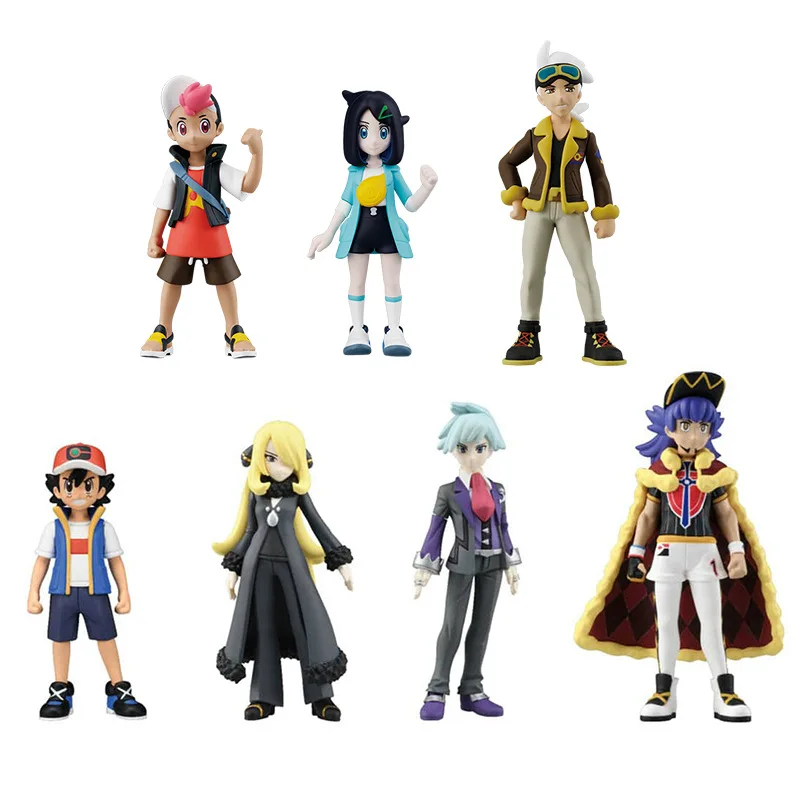 

Pokemon Figure Original Takara Tomy Trainer Friede Ash Ketchum Leon Liko Cynthia Action PVC Toy Monster Collection Seriers Dolls