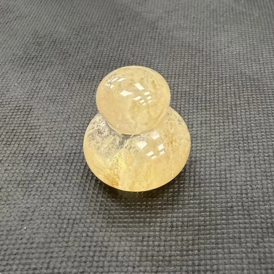 RX57 38mm Natural Stone Curling Stone Figurine, Crystal Palm Stone for Hot Cold Massage, Home Desk Decor Gift