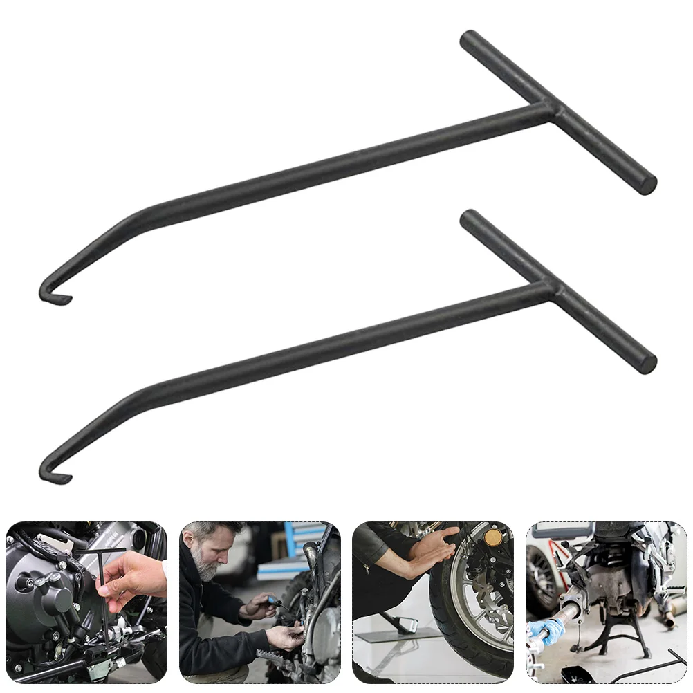 

2pcs Exhaust Pipe For Motorbike Heavy Duty Steel T-Hook Tool Motorcycle Accessories Tailpipe Puller Tool Professional Spring