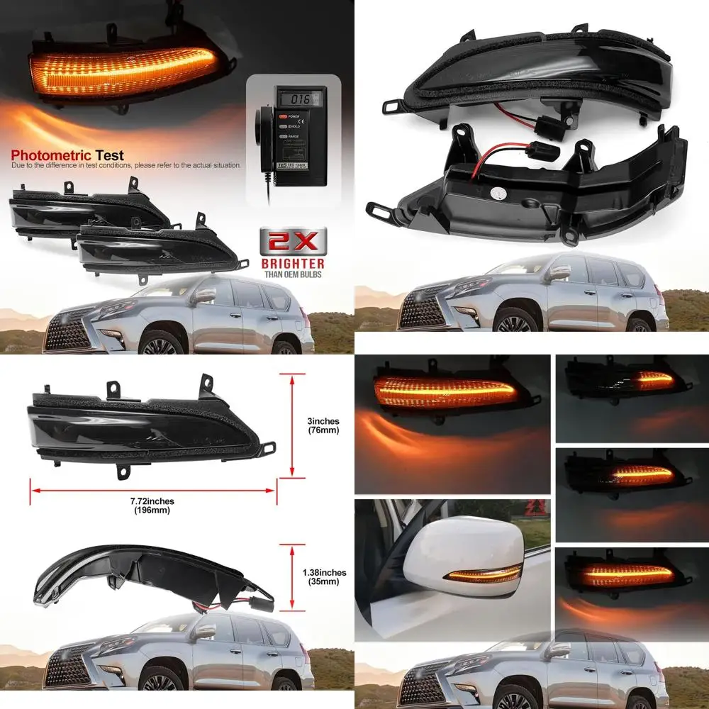 

Smoked Lens LED Side Mirror Lights for Lexus GX460 & LX570 (2010-2021) with Turn Signal & Towing Indicator