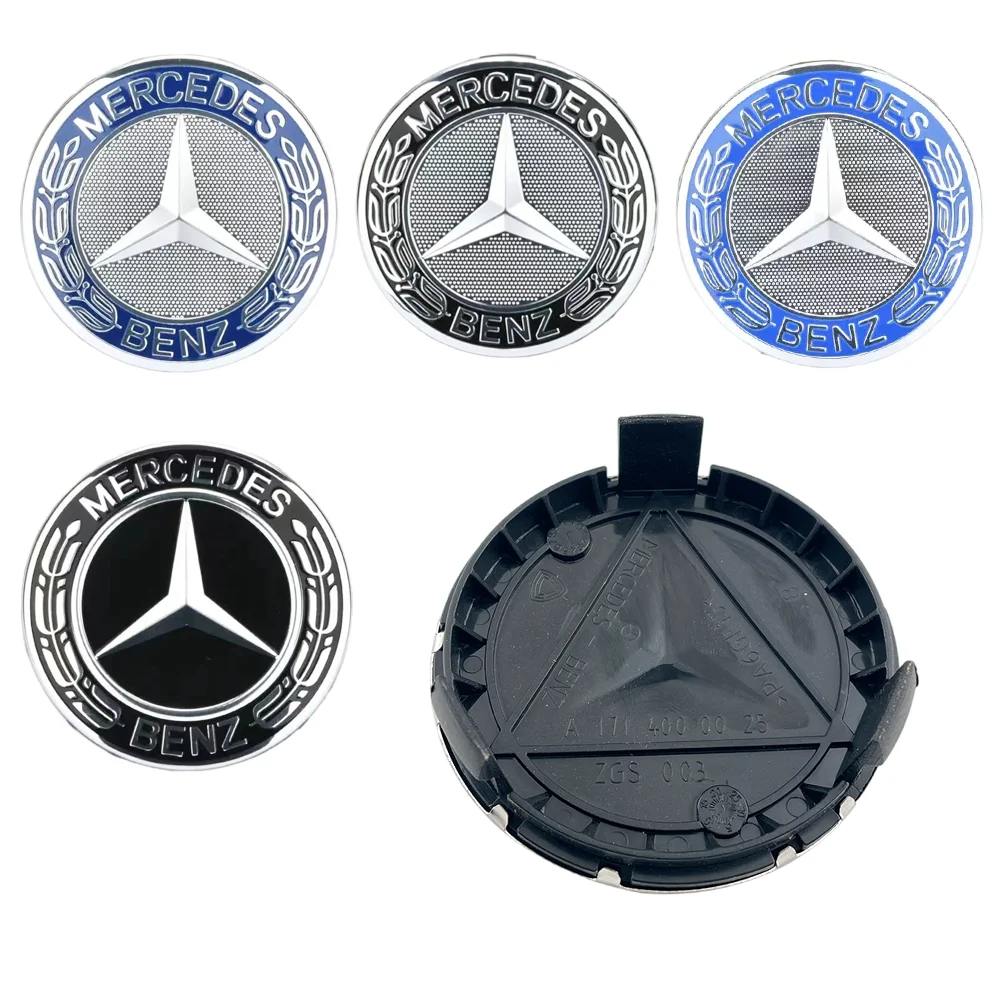 20Pcs 75mm Black Blue Wheel Center Cap Logo Hub Cover Badge Emblem For Mercedes Benz W205 W204 W212 A1714000025 Car Accessories