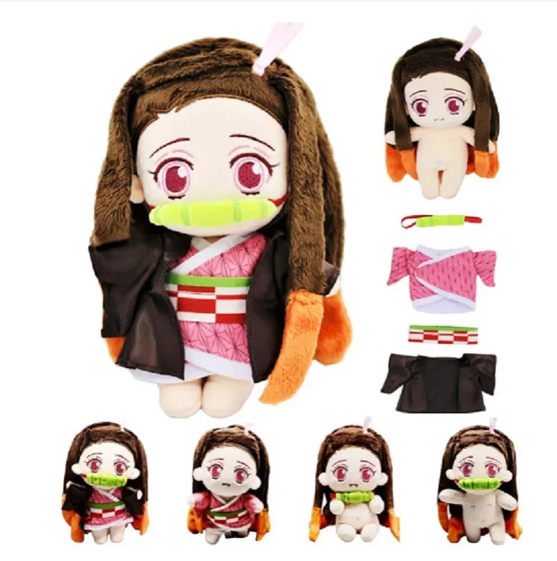 Demon Slayer  Kamado Nezuko Kamado Stuffed Plushie 20cm Plush Doll Body Clothes Clothing Costume Cosplay YM