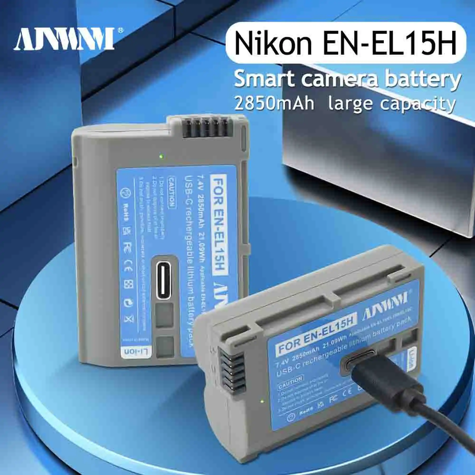 

2850mAh En El15 EN-EL15C Nikon Battery USB En-El15 Type C EN-EL15A EN-EL15B Camera Battery for D750 D810 D7500 D500 D600