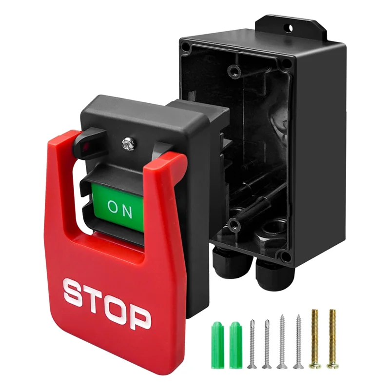 ABFU-مفتاح مجداف الجهد المزدوج (120 فولت/220 فولت/380 فولت) مع صندوق تبديل عميق، لحفر منشار الطاولة، سريع لإيقاف التشغيل للأدوات الكهربائية #1