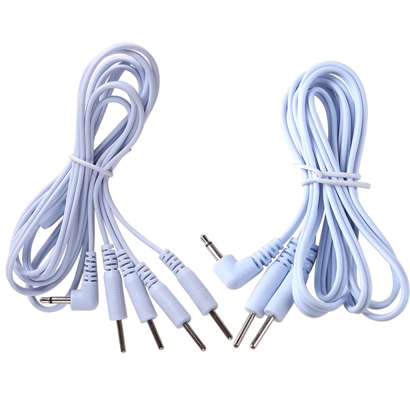 2 Way+4-Way Electrode Pads Cables TENS Unit Lead Wires Machine Massager for Tens EMS Standard Connection Massage
