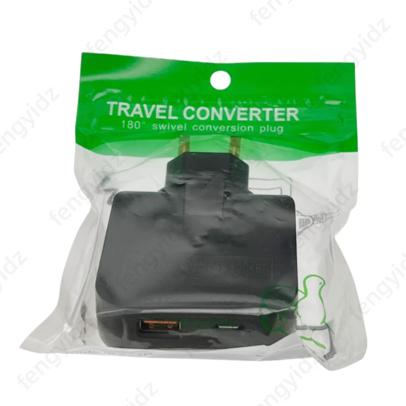 EU-Verlängerungsladegeräte-Adapter, 4-in-1 drehbarer Steckdosenkonverter, 180 Grad, für Handy-Ladebuchse mit USB und Typ C