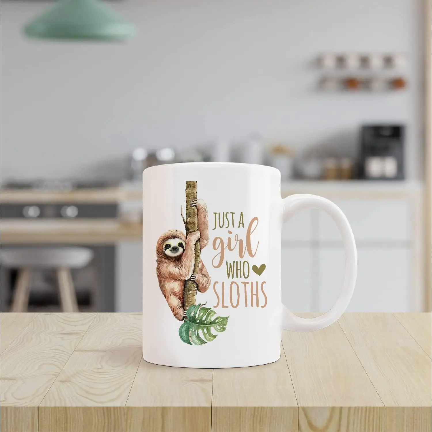 Funny Sloth Mugs Cup,Just A Girl Who Loves Sloths Ceramic Mug-11oz Coffee Milk Tea Mug Cup,Sloth Travel Mugs,Sloth Lovers Gifts,