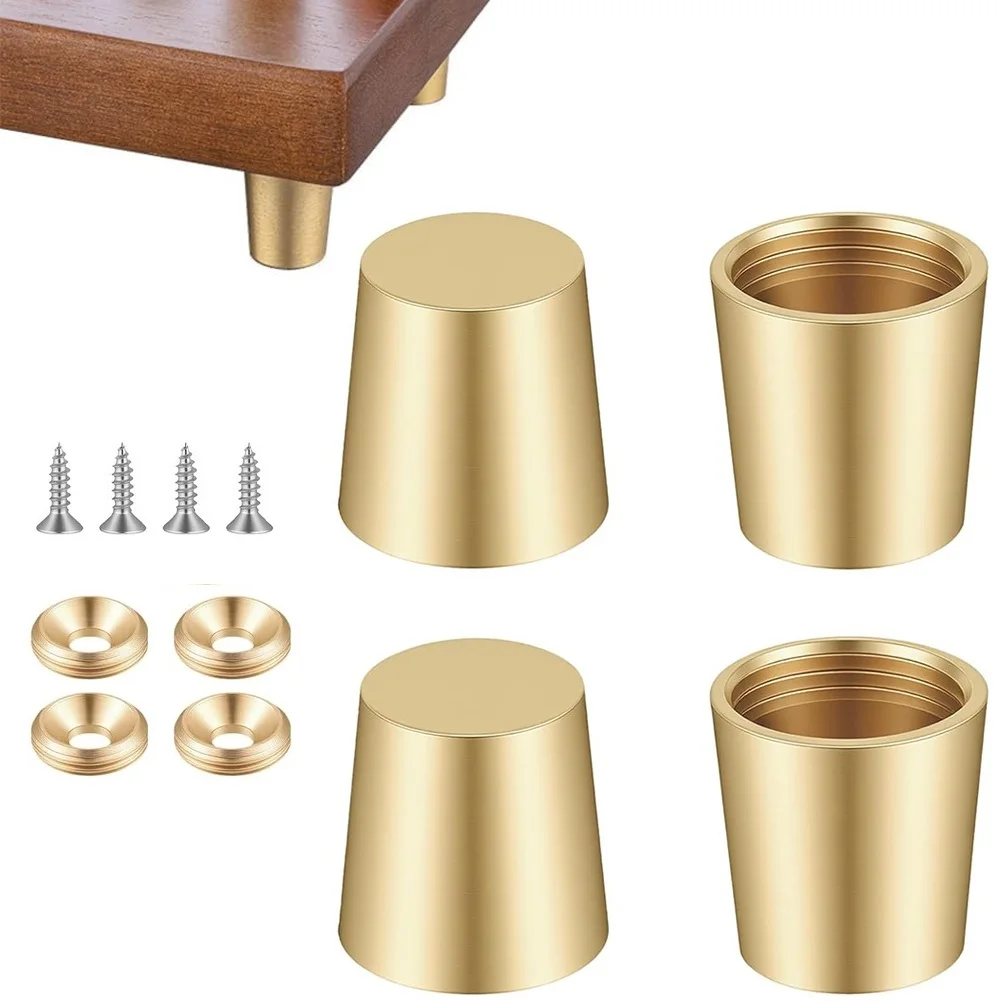 4PCS Gold Brass Board Feet Anti Slip Pad Kit 15mm Legs For Cutting Board Jewelry Box Display Tray Home Improvement