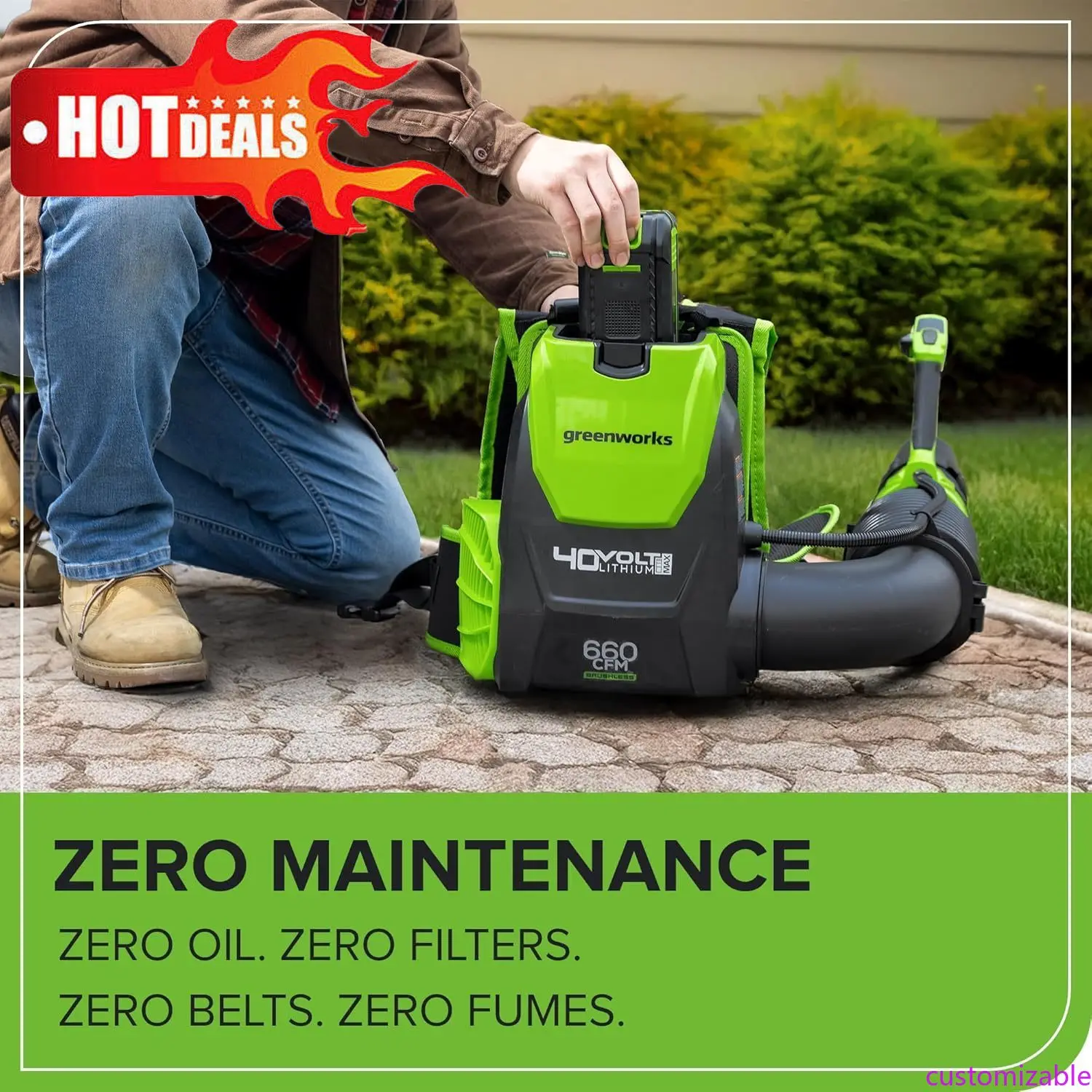 

Customizable Commercial-Grade Power For Yards, Driveways, Patios,40V Brushless Backpack Leaf Blower