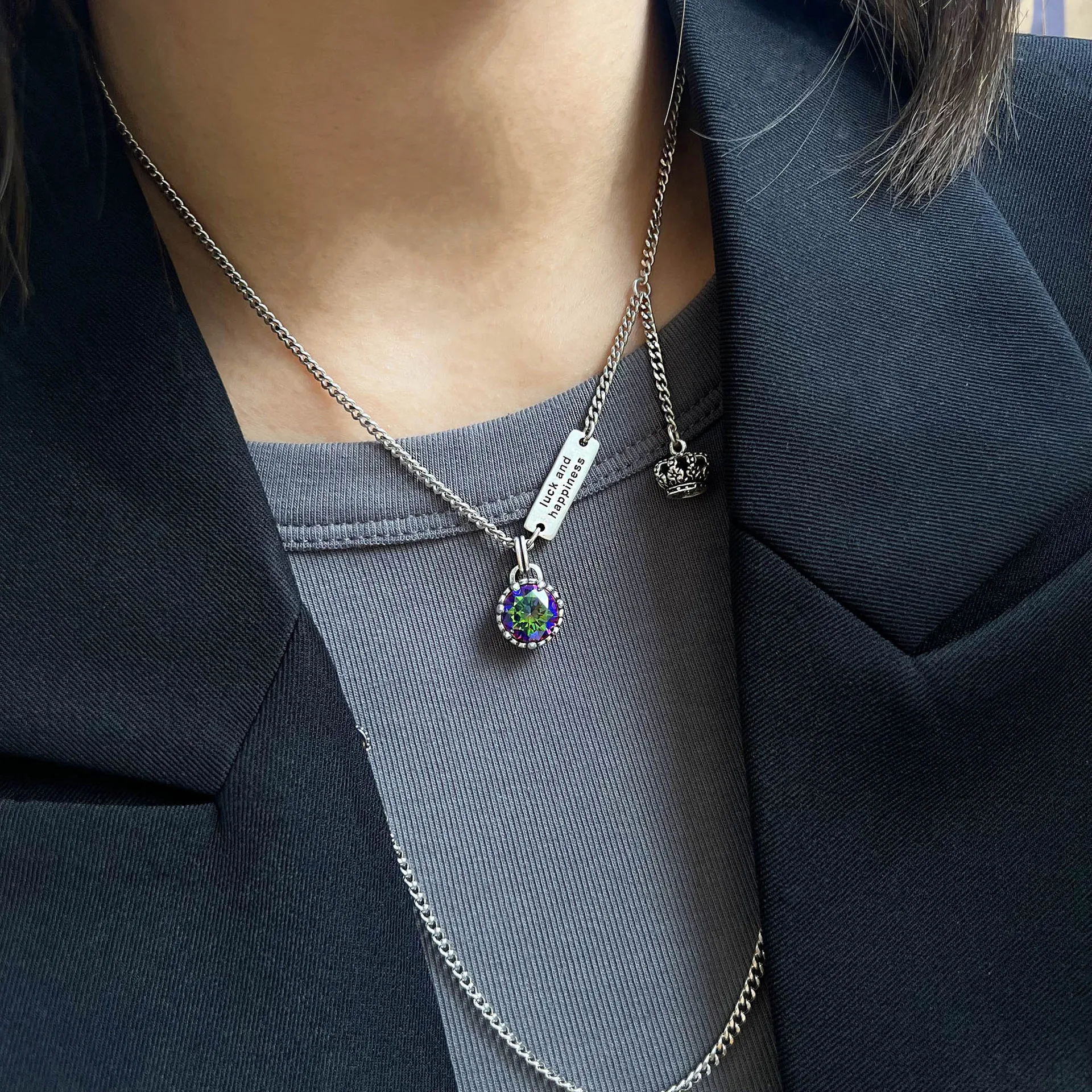Women s Niche Design High End Light Luxury S925 Sterling Silver Retro Zircon Sweater Necklace Perfect For Daily Wear And Gifting