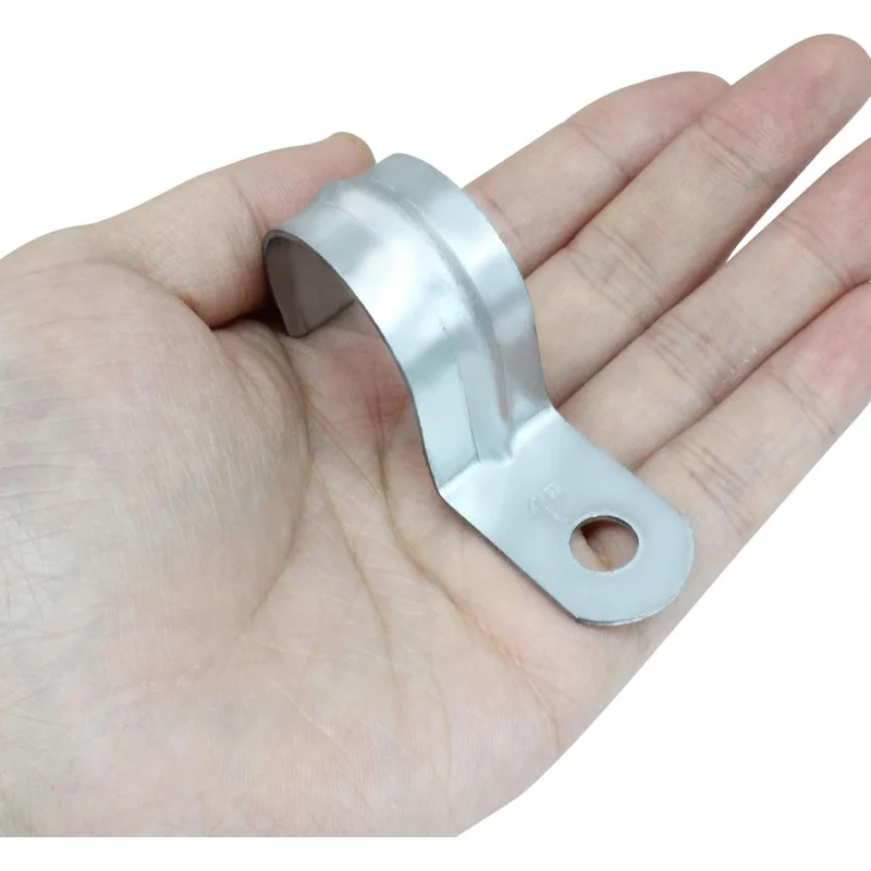 25 قطعة 1.25 EMT قناة المشبك الأنابيب الأشرطة ، 1-1/4 بوصة الزنك مطلي الصلب ثقب واحد قوس #5