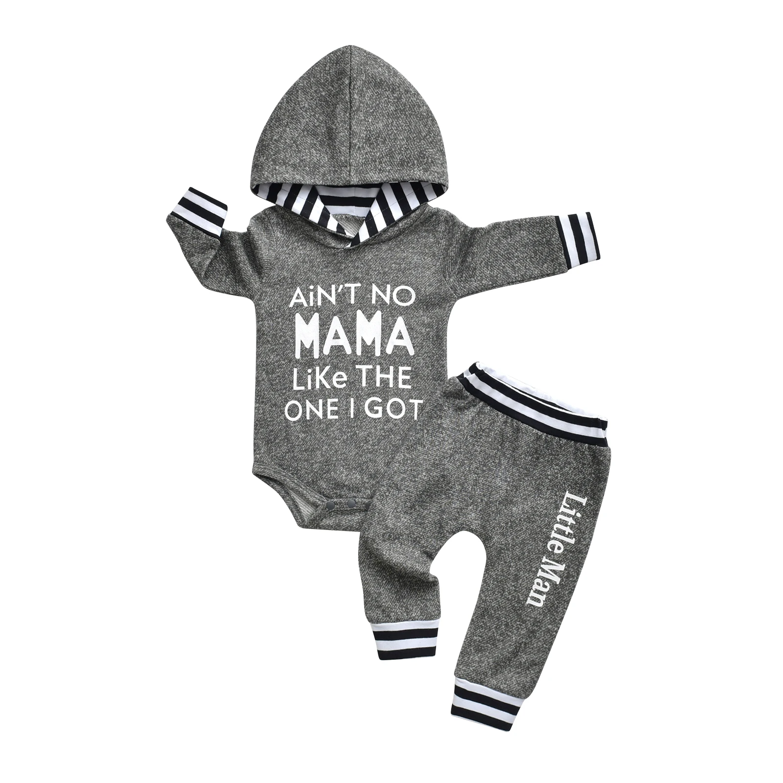 Infant Baby Boys Spring Autumn Clothes Set Cotton Long Sleeve Hooded Romper Bodysuit Top and Pants Toddler Boys Outfit