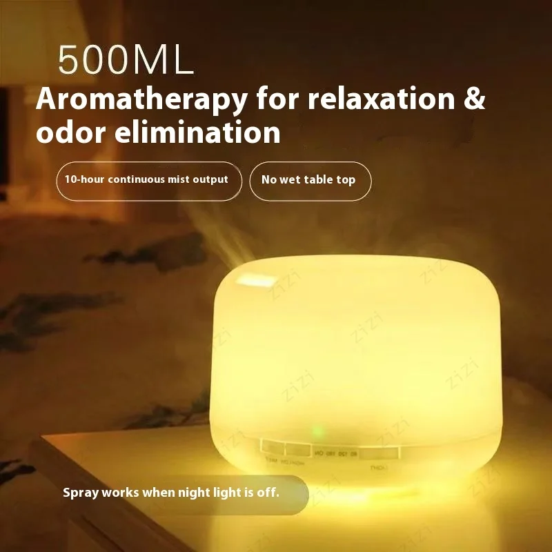 Simple Large Capacity 500ML Air Humidification Aromatherapy Machine USB with Color Night Light Aromatherapy Machine