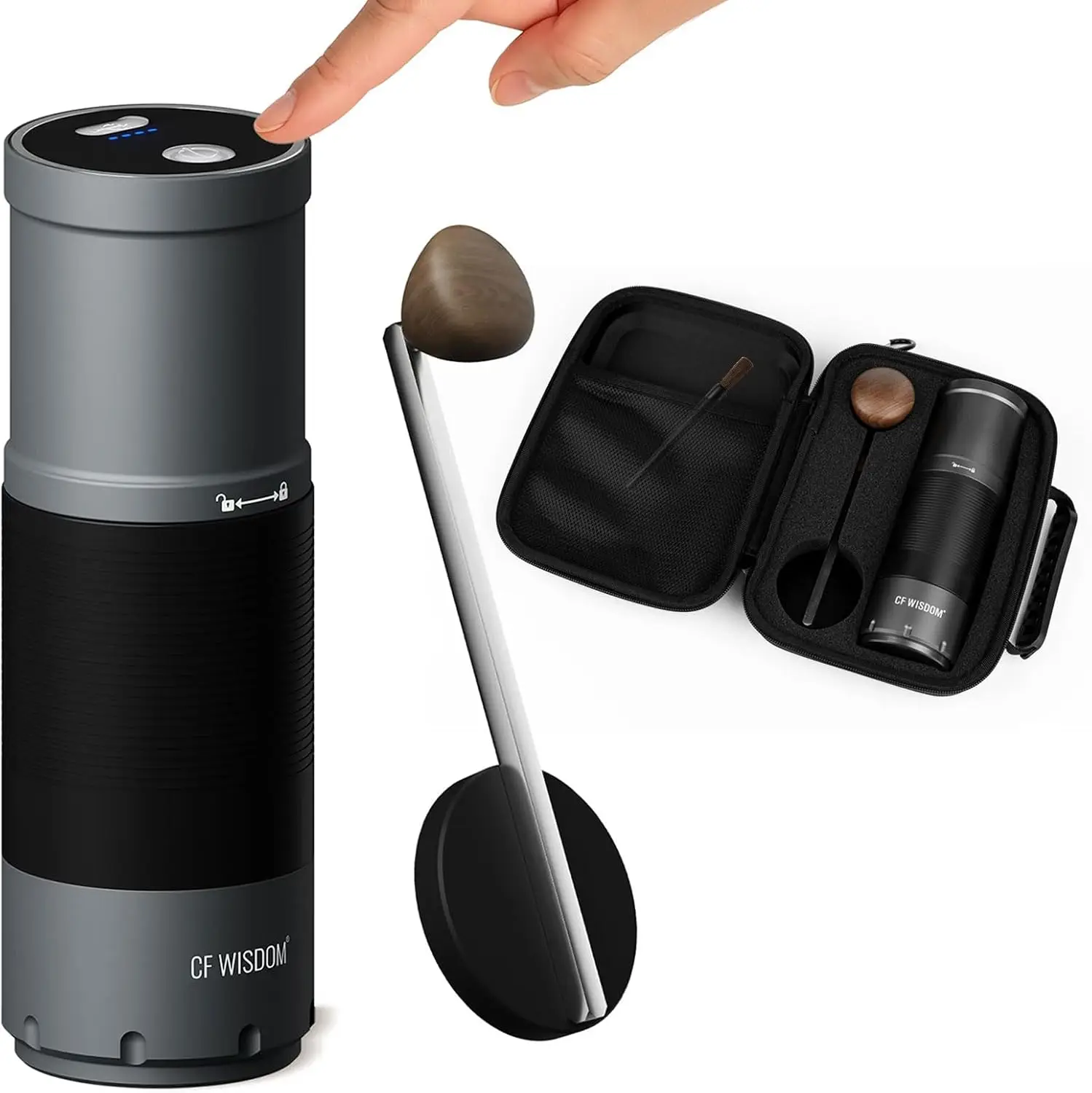 

Portable Electric Coffee Grinder Conical Burr Coffee Grinder Dual Mode Manual Electric Grinder Manual with Adjustable Grind