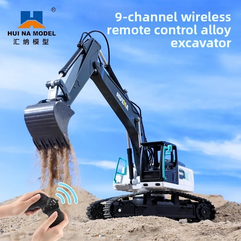 

Huina Children'S Excavator Toy Car Boys' Remote Control Engineering Car Alloy Excavator Bucket Electric Rechargeable Track Type