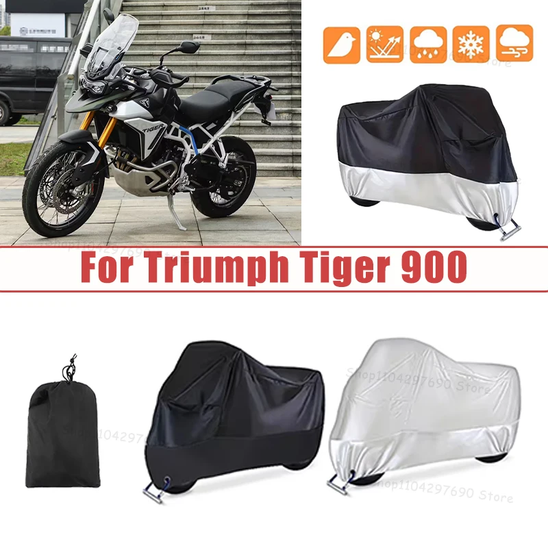 210D Oxford Motorcycle Cover Waterproof All Season UV Protection For Triumph Tiger 900 Anti-Tear Windproof Motorbike Cover
