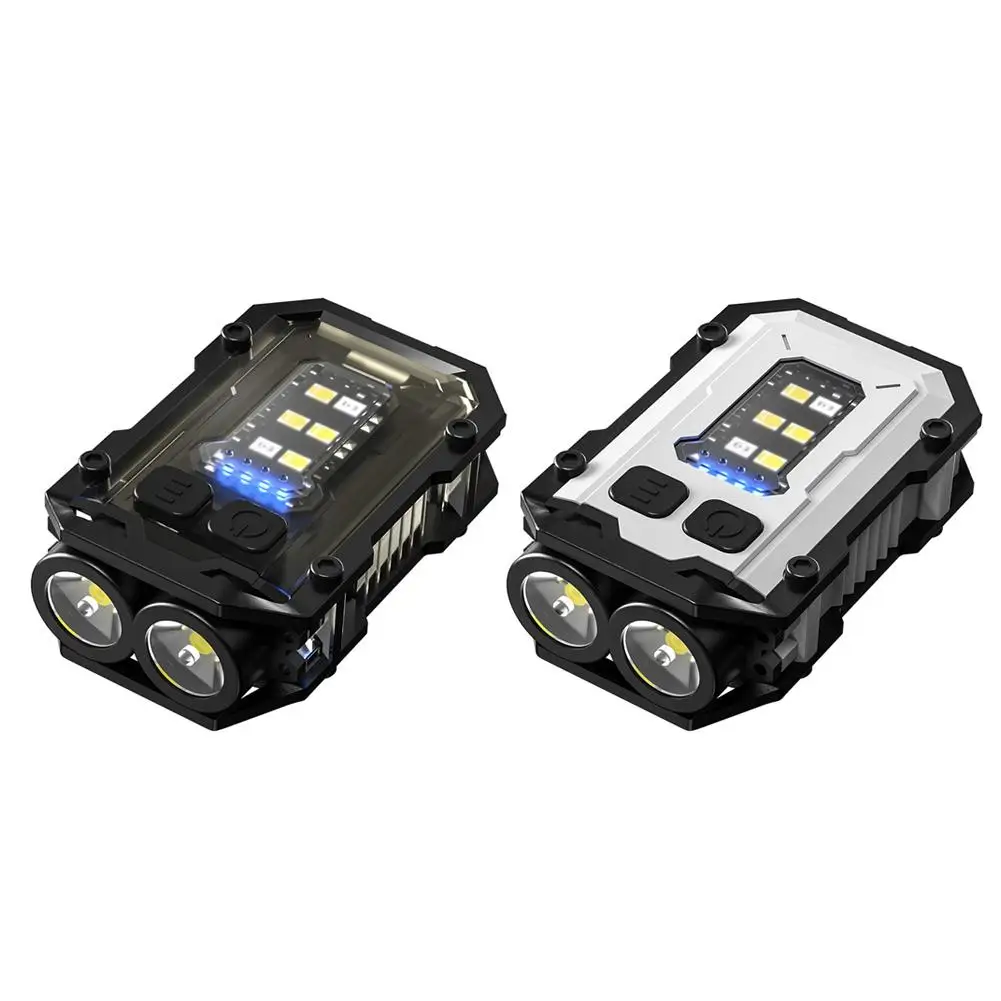 New Multifunctional Keychain Flashlight Dual Light Mini Camping Powerful Outdoor Lantern Type-C Charging Source Warning Tor F0M4