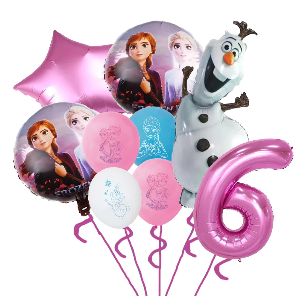 Pink Frozen Queen Anna Elsa Princess Girl Birthday Party Decoration Balloon Tablecloth Plates Cups Baby Shower Party Supplies