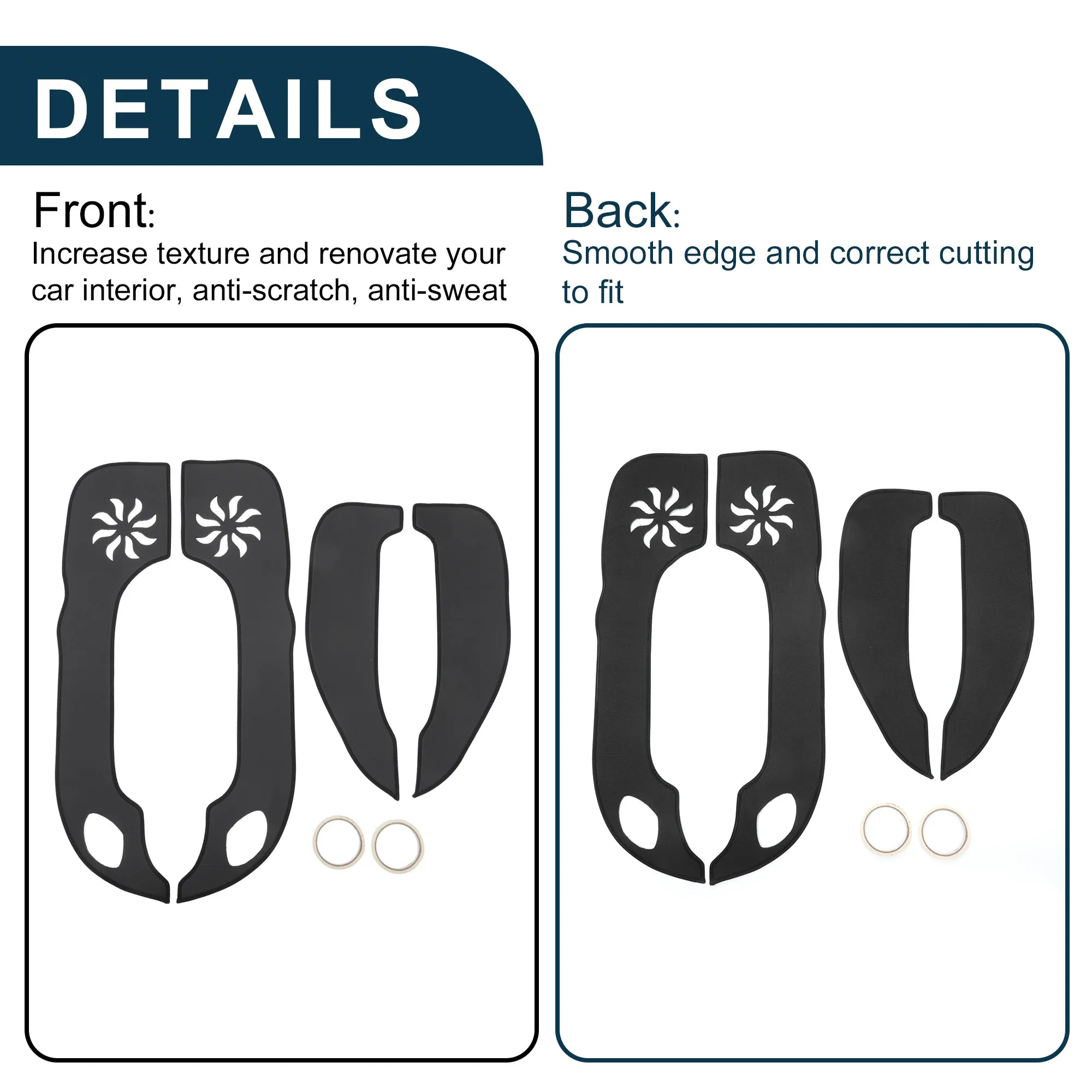 

UXCELL Leather Car Door Anti Kick Pad Sticker for Hyundai Elantra 2011-2016 Door Side Edge Guard Protector Black 1 Set