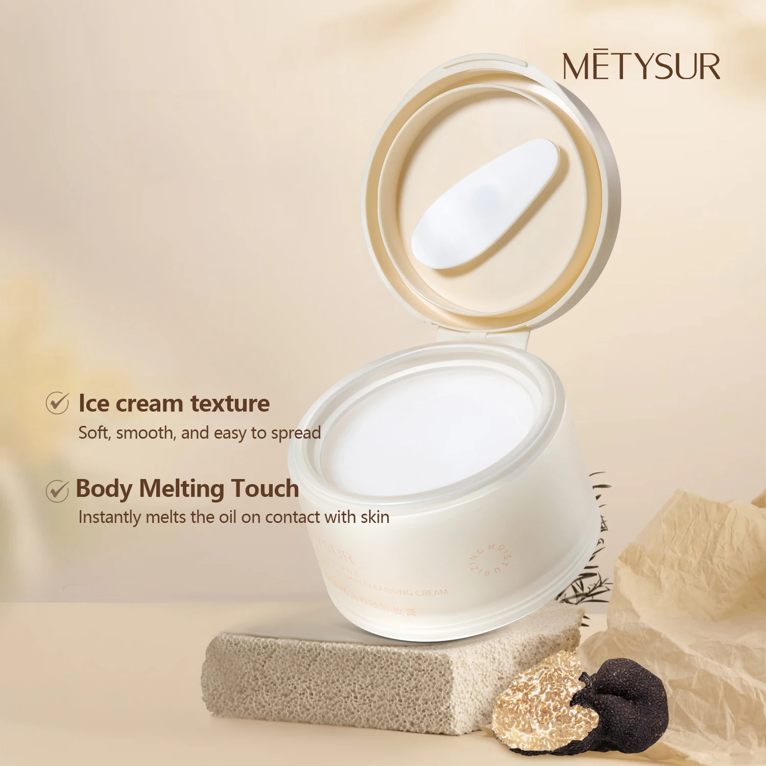 METYSUR Makeup Remover Balm, Cleansing for Eyes, Lips, and Face, Hydrating No Drying, Includes Scooper, Sensitive Skin Friendly
