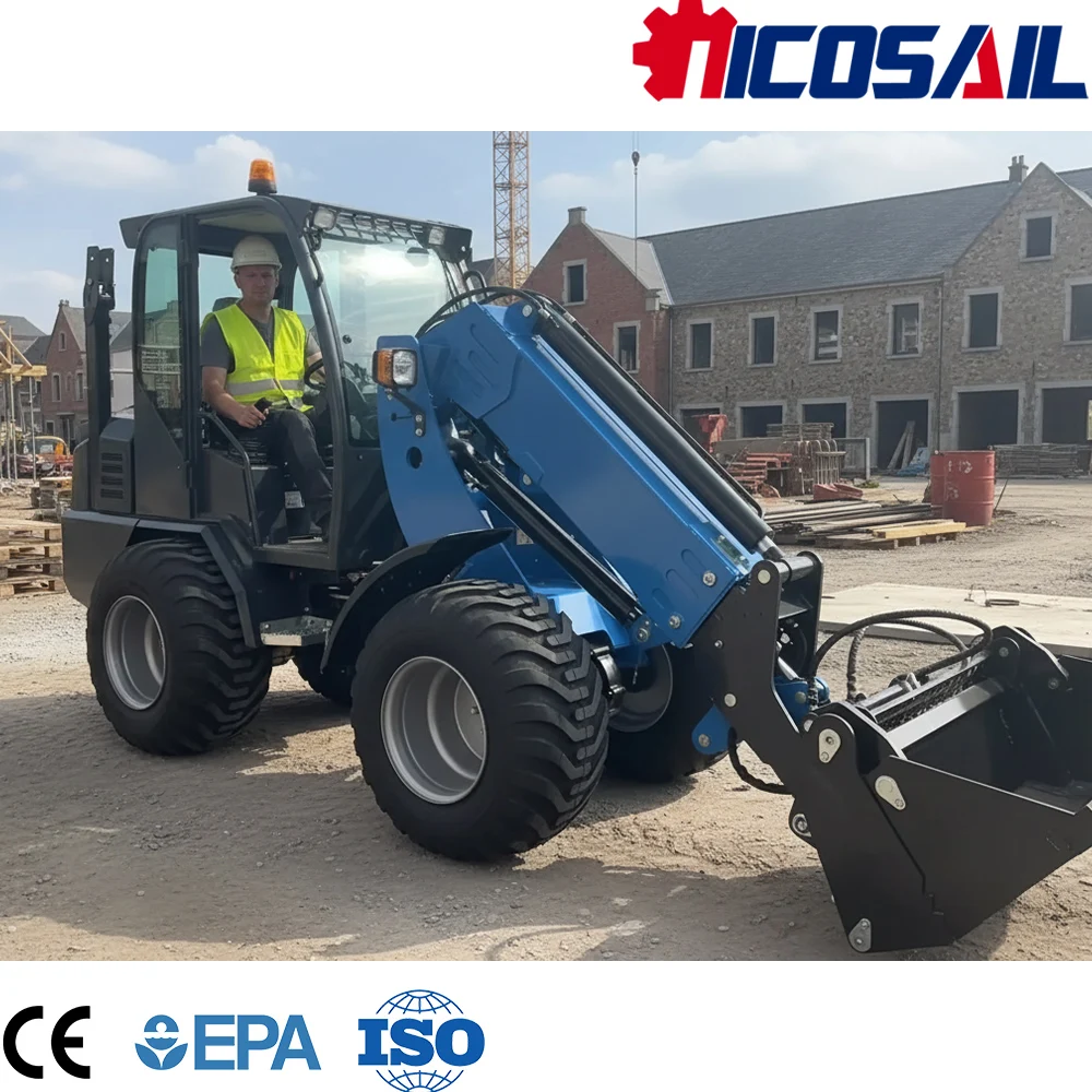 Expandable telescopic lifting arm wheel loader compact mini loader discounted price for sale