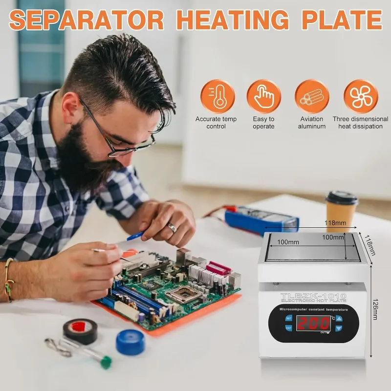 

TXF【Best Choice】350W/500W Heating Station Digital Preheat Platform Electronic Hot Plate Maintenance Heating Station for PCB LCD
