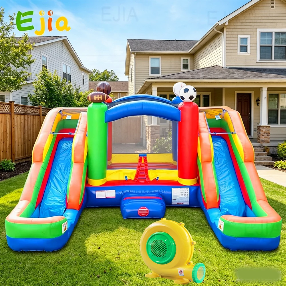 

16.5FT Inflatable Bounce House & Double Slide Combo with Blower, Jumping Bouncy Castle, Water Slide for Backyard Party Fun