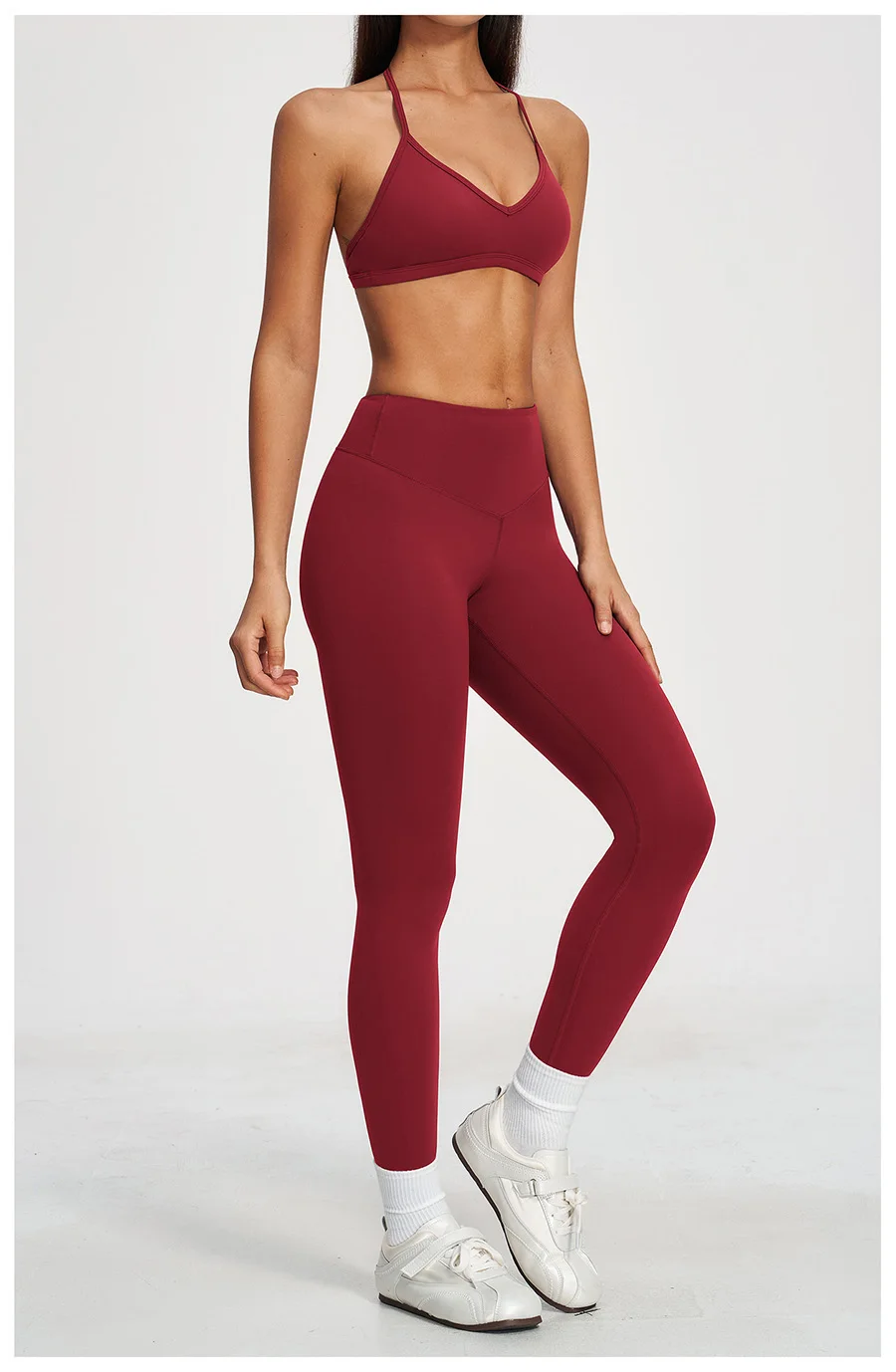 Yoga-Set 2-teilig Damen Fitness Sportbekleidung Naked Feel Sport-BH Gym Laufhose Po-Formende Leggings Workout-Outfit Activewear – Detail 5